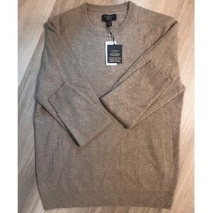 NWT Beige 100% Cashmere Sweater Crew Neck M